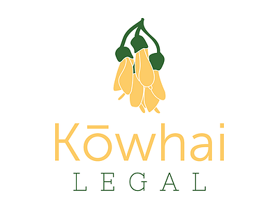 Kowhai Legal Logo bold bold color brand branding bright colour corporate identity design flat flowers illustration illustrator kowhai law lawyer legal logo logo design vector yellow