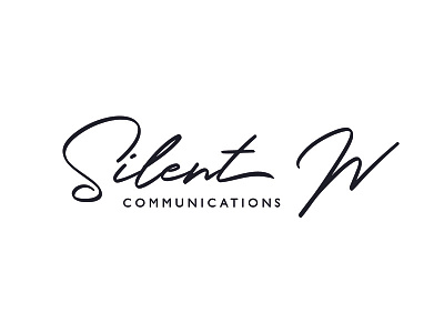 Silent W Communications Logo bold branding communications design flat freelance freelance design freelancer illustration illustrator logo logo designer minimal silent typography vector writer writers