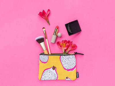 Bright Dragonfruit Print Carry-All Pouch