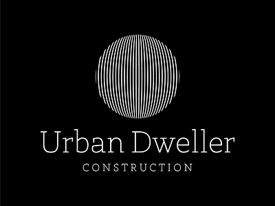 Urban Dweller Construction Logo art black bold brand branding construction design designer flat illustration illustrator logo monochromatic monochrome opart open optical illusion typography vector white