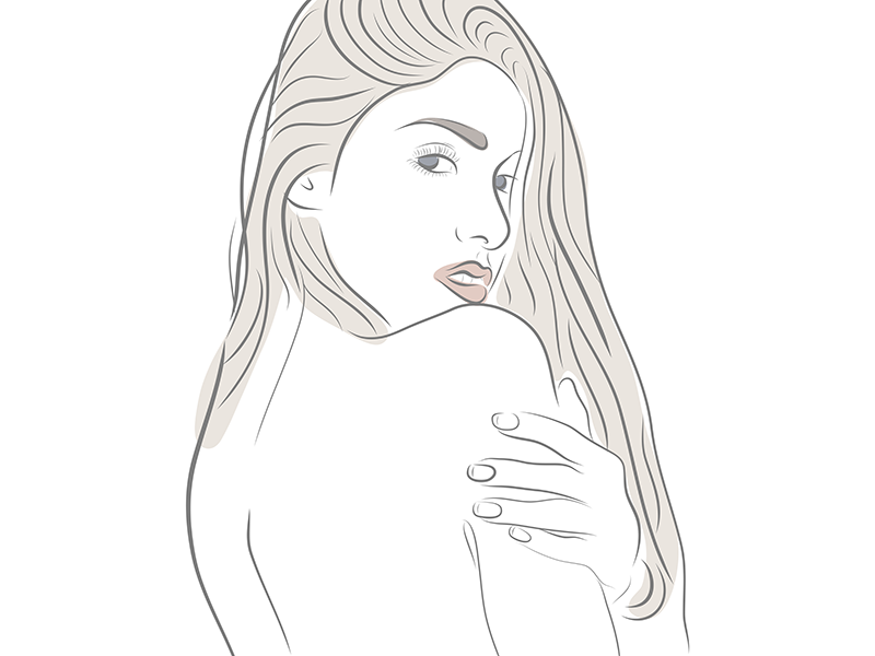 Minimal Line Drawing Beautiful Woman Looking Over Shoulder By Design By Cheyney On Dribbble
