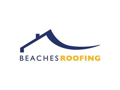 Beaches Roofing Logo australia beach beaches bold branding bright color colour company company logo design flat illustration illustrator roof roofer roofing sydney typography vector wave