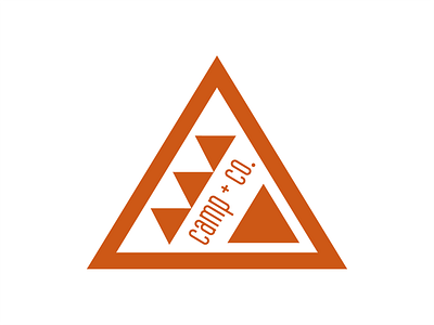 Camp + Co. Orange Triangle Logo camp camping colour design flat geometric illustration illustrator mountains orange tent triangle triangles vector