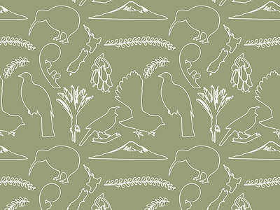 Baby Pattern Design New Zealand Theme