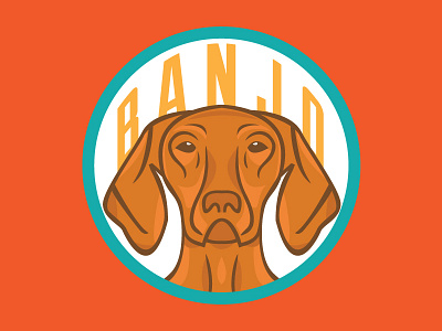 I have a dog. His name is Banjo dog logo outdoors vizsla