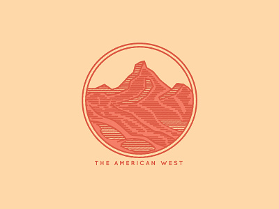 The American West adventure desert lines logo mountains outdoors sticker
