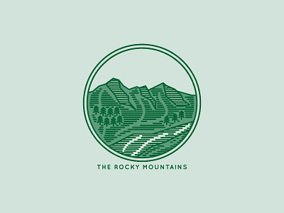 The Rocky Mountains adventure logo mountains outdoors sticker trees