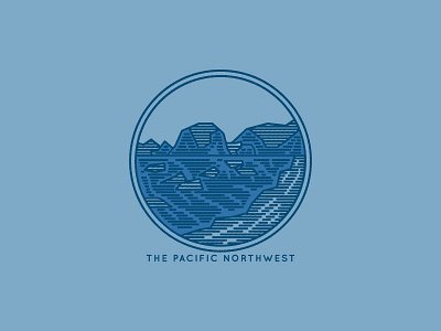 PNW adventure design logo mountains ocean outdoors pnw sticker