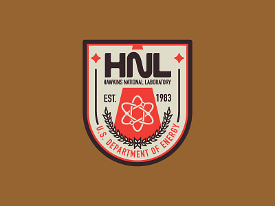 Hawkins National Laboratory 80s badge barb demogorgon logo mark stranger things typography