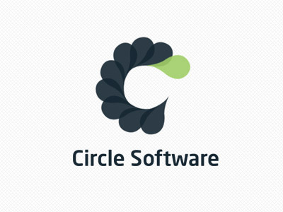 Circle Software Logo Concept blue circle green identity logo rain software wirestorm