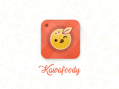 Kawafoody app: App icon app app logo food kawaii stickers