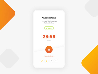 Productivity timer app clean app design pomodoro productivity timer
