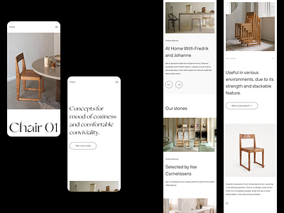 Frama — Mobile Screens animation architecture art direction explorationm figma interior layout layout exploration minimal minimalism minimalist scandinavia sketch ui ux website