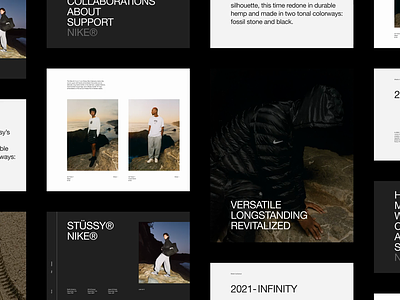 NIKE® × STUSSY® — Exploration [Canvas] aftereffects animated animation art direction brand branding brutalism e commerce editorial figma layout layout exploration minimal minimalism sketch type typography ui ux website