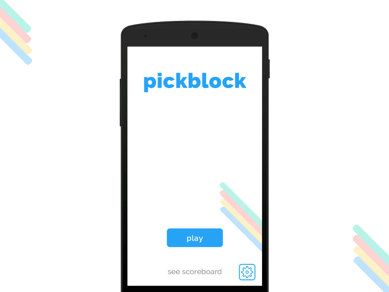 Pickblock — Homescreen ae after effects animation game game design loop ui ui design