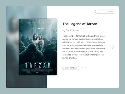 The Legend of Tarzan — Movie Card animation card dailyui dashboard ios materialdesign movie sketch ui ux