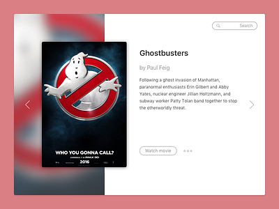 Ghostbusters — Movie Card animation card dailyui dashboard ios materialdesign movie sketch ui ux