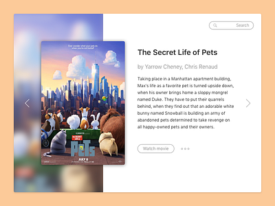 The Secret Life of Pets — Movie Card animation card dailyui dashboard ios materialdesign movie sketch ui ux