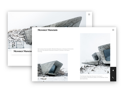 Messner Museum — Home & About after effects animated animation architecture minimalism principle redesign sketch typography ui ux website