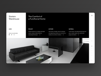 Strelein Warehouse — Homepage animated animation black black and white clean interface layout minimal minimalism principle sketch typography ui ux web webdesign website white