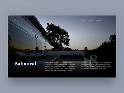 Balmoral Residence — Homepage animated animation layout minimalism principle sketch typography ui ux web website