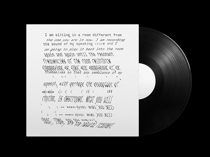 Alvin Lucier — I Am Sitting in a Room [Vinyl cover] animated animation branding cd design illustration logo minimalism mockup packagin principle sketch typography ui ux vinyl vinyl cover vinyl record vinyl wrap web