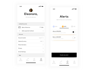 Crypto App — Profile & Alerts