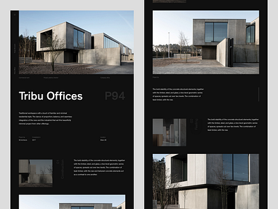 Tribu Offices [Website — 002] architecture black brutalism design layout minimal minimalism mockup modernism sketch type typography ui ux web website