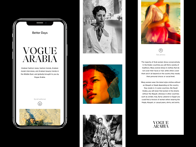 Vogue Arabia — Mobile Website art direction editorial layout photography ui ux website