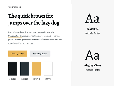 The Salt Lake black branding color palette colors design gold ideas inspiration minimal typeface typography ui web website white