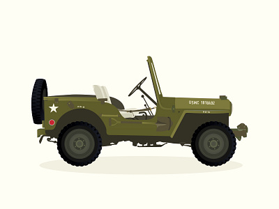 Willys Jeep 1940 car classic illustration jeep road travel vintage willys