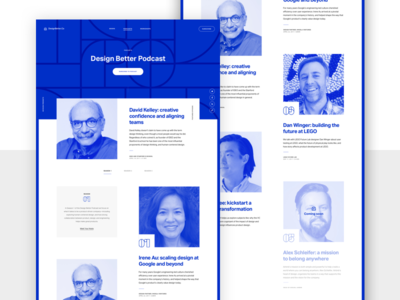 Designing the DesignBetter.Co Podcast brand design education invision landing layout page podcast season ui web