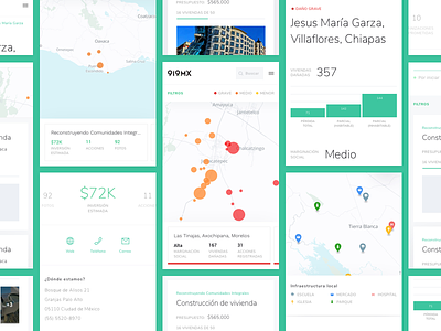 Brigada Mobile data design graph map mexico platform product social impact stats ui ux