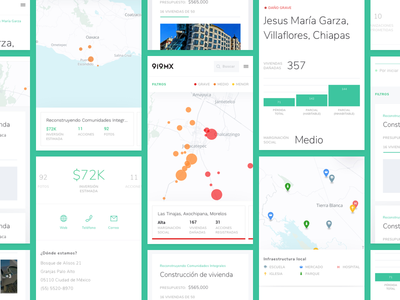 Brigada Mobile data design graph map mexico platform product social impact stats ui ux