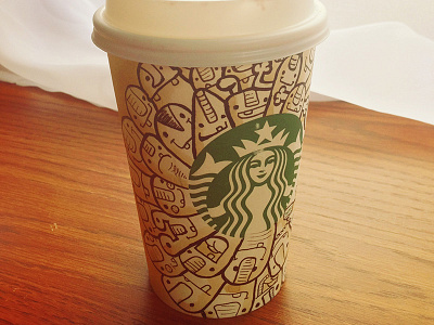 #Doodle_my_cup_001 cup doodle illustration monsters starbucks