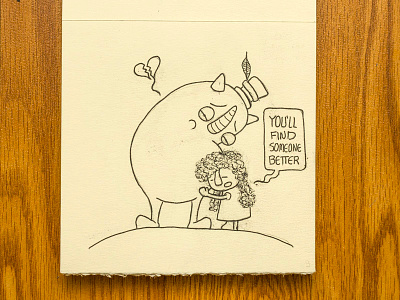My Adorable Monster_08 drawing girl heart ink monster sketchbook