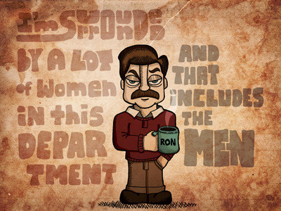 Project Swanson #01 character design illustration parks and recreation quotes ron swanson tv tv show