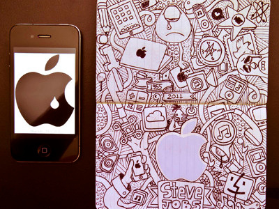 #Moleskinedaily_26 apple doodle illustration moleskine steve jobs tribute