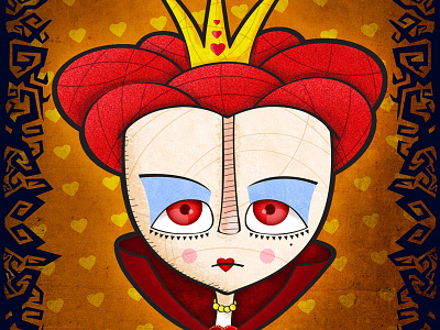 Queen Of Hearts (in progress) alice hearts illustration job queen red