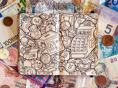 #MoleskineDaily_37 doodle drawing illustration moleskine money