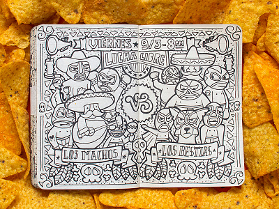 #MoleskineDaily_42 desenho doodle doritos illustration ilustração lucha libre making of mexico moleskine nacho