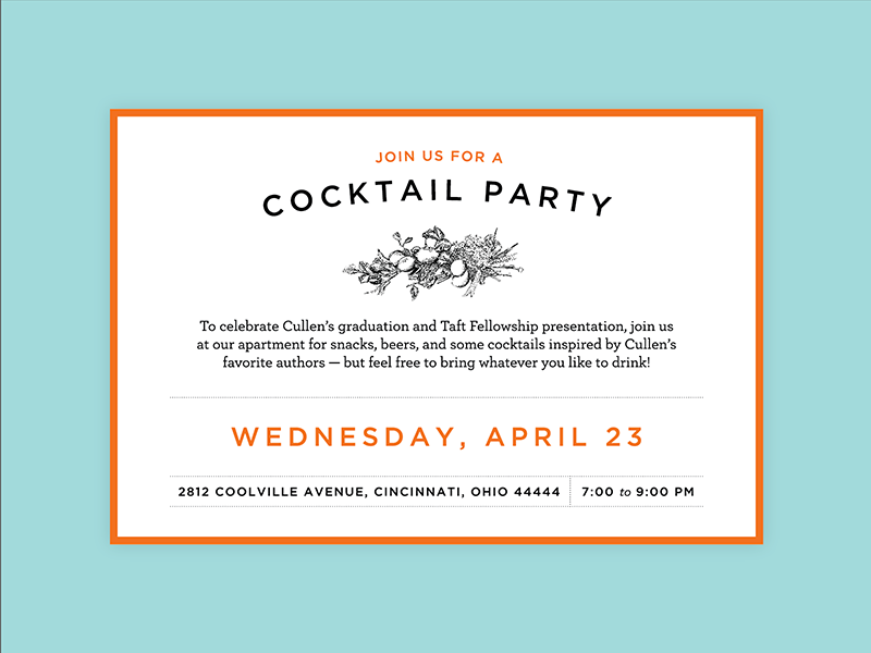 Party Hard invitation cocktail party gotham party graduation