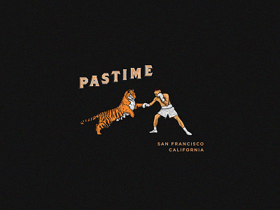 Pastime apparel boxer boxing illustration pastime stippling tiger