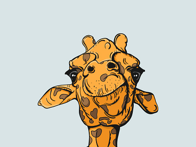 Girafe africa animal girafe illustration yellow