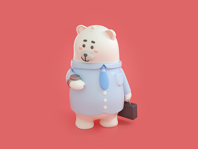 midea bear family 3d c4d 品牌 插图 设计