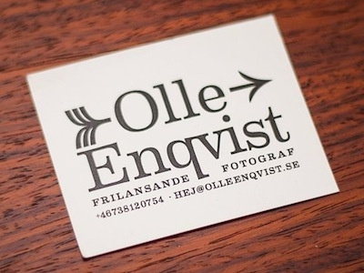 Olle Enqvist Contact Card analphabetic arrow business card calling card eames eames century modern personal card rational serif wordmark