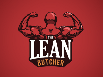 The Lean Butcher butcher fitness healthy identity logo meat muscle