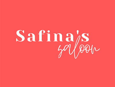 Safina s Saloon branding design logo typography