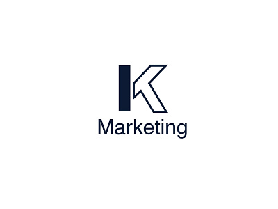 K Marketing design flat logo minimal typography