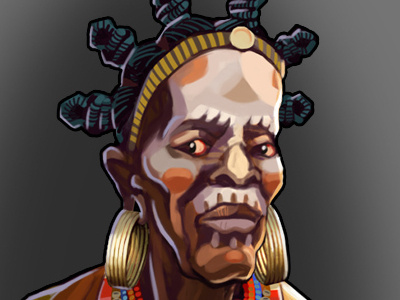 Masai Witch Doctor Lady africa character illustration masai shaman tribal witch doctor woman